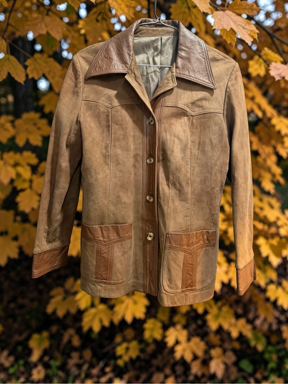 Vintage New England Sportswear Genuine Suede Leather Jacket M